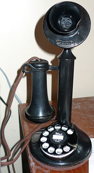 Picture of a Western Electric candlestick phone.